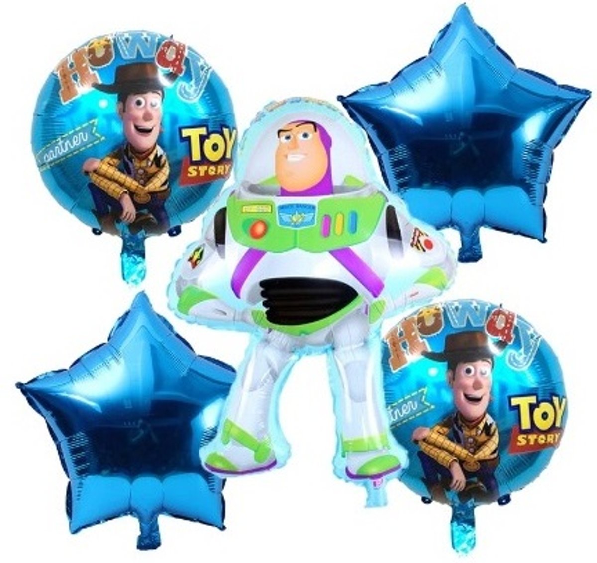 Toy Story Ballonnen set | 5x Folie Ballonnen |Woody & Buzz Lightyear  | Kinderfeestje | Thema feest